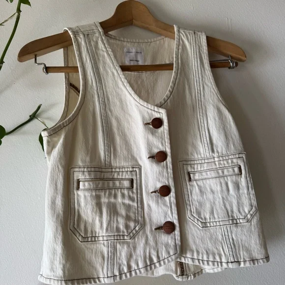seventy + mochi Bea Vest in Ecru Size 4 - Picture 1 of 7